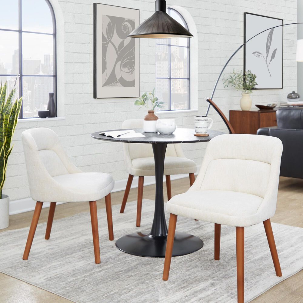 Lumisource Rina Side Chair with Cream Cushion in Walnut &#40;Set of 2&#41;, , large