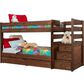 Rusticvale Twin over Twin Step Bunkbed with Trundle in Chestnut, , large