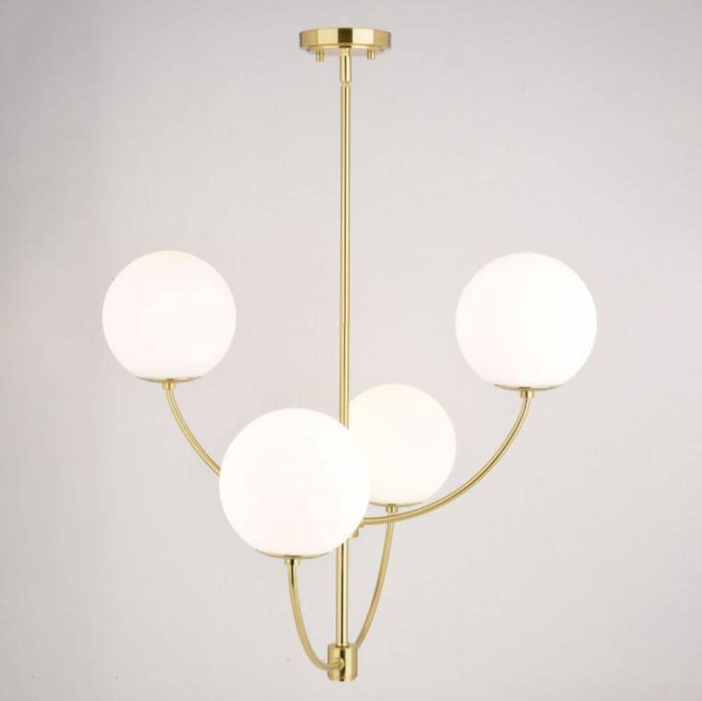 Vaxcel International Co. Ltd. Avers 26-in 4 Light Chandelier in Natural Brass, , large