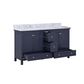 Aurafina Cunningham 60" Vanity with Top and 2 Sinks in Harbor Blue, , large