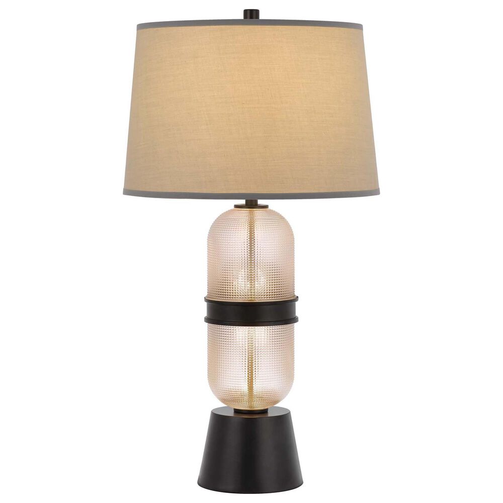 Cal Lighting Sesto Glass Table Lamp in Frosted Glass and Black, , large