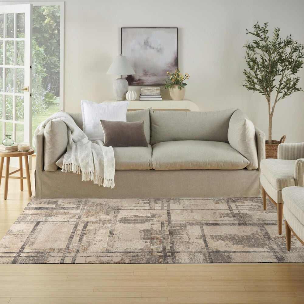 Nourison Sustainable Trends SUT02 5&#39;3&quot; x 7&#39;3&quot; Ivory and Multicolor Area Rug, , large