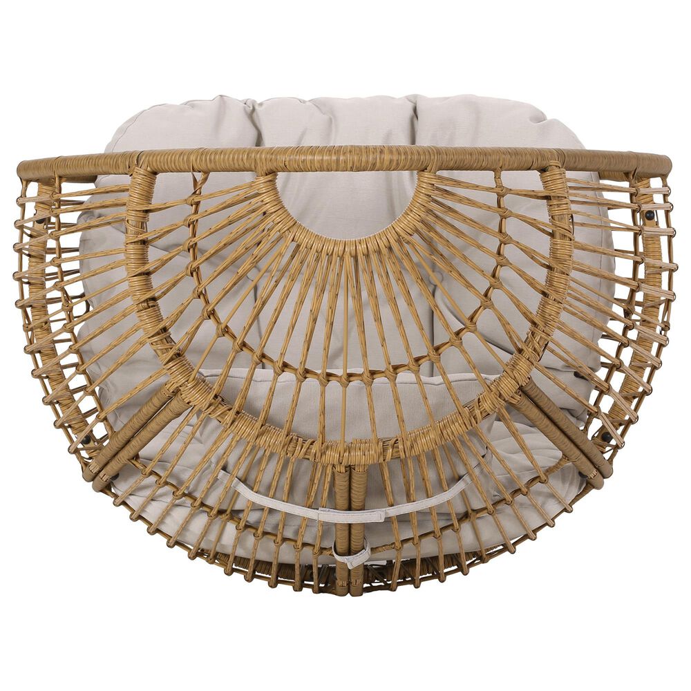 Hearth and Haven Serina Patio Teardrop Chair with Water Resistant Cushion in Natural, , large