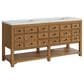 James Martin Malibu 72" Double Bathroom Vanity in Amber Birch with 3 cm Ethereal Noctis Quartz Top and Rectangular Sinks, , large
