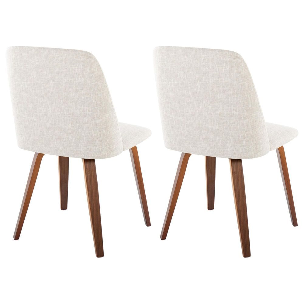 Lumisource Toriano Side Chair with Beige Cushion in Walnut (Set of 2), , large