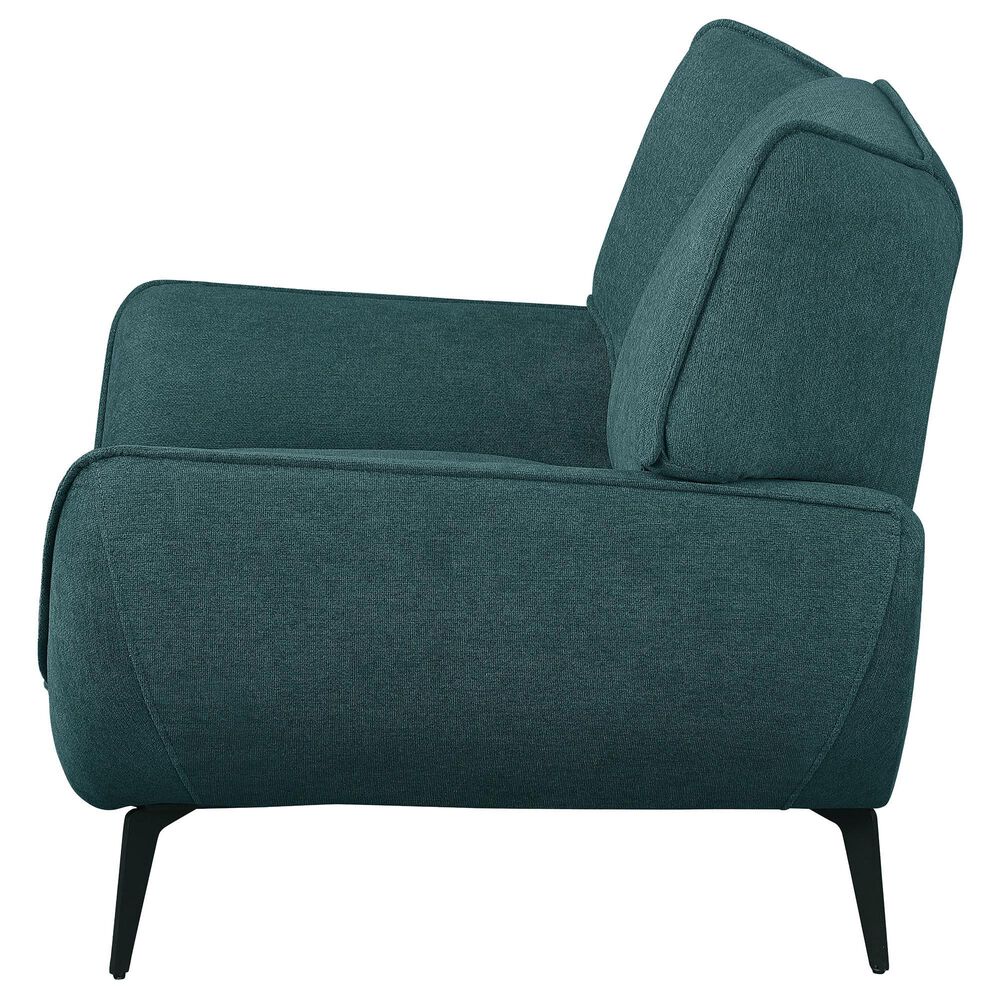 37B Acton Upholstered Flared Arm Chair in Teal Blue, , large
