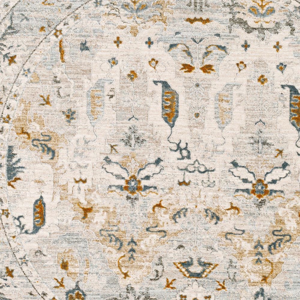 Surya Dresden Off-White, Taupe, Dusty Sage, Deep Teal, Light Gray, Olive and Mustard 5&#39;3&quot; Round Area Rug, , large