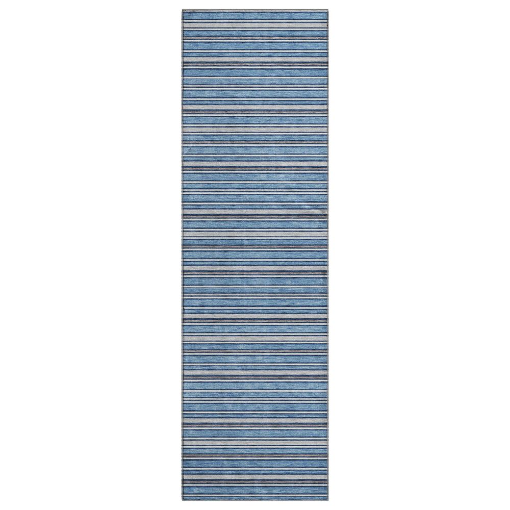 Dalyn Rug Company Soft Essentials Striped Denim 2"3" x 7"6" Indoor/Outdoor Runner, , large