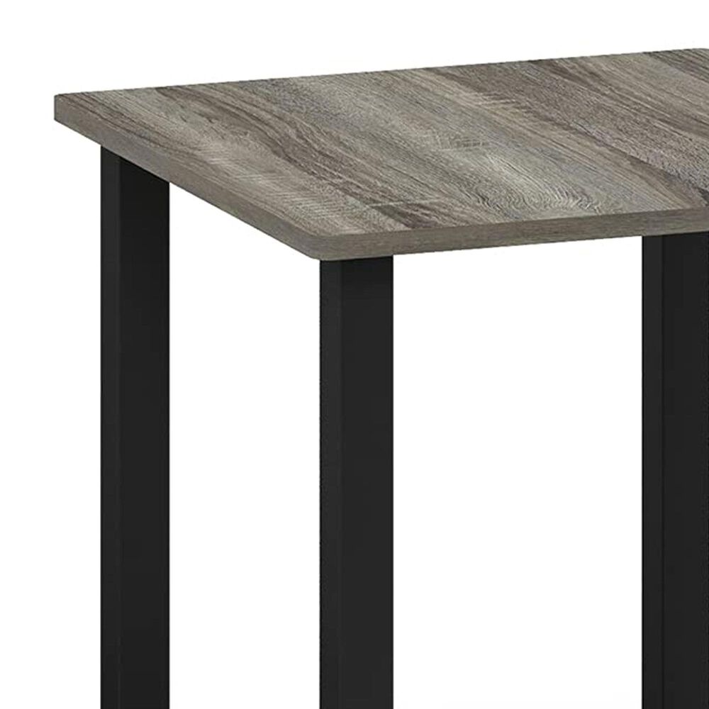 HOMLUX 2-Tier End Table in French Oak and Black (Set of 2), , large