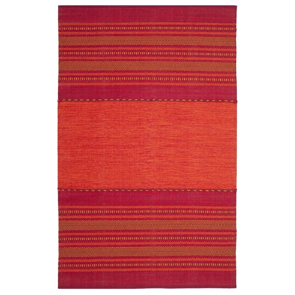 Safavieh Montauk MTK215A 5" x 8" Orange and Red Area Rug, , large