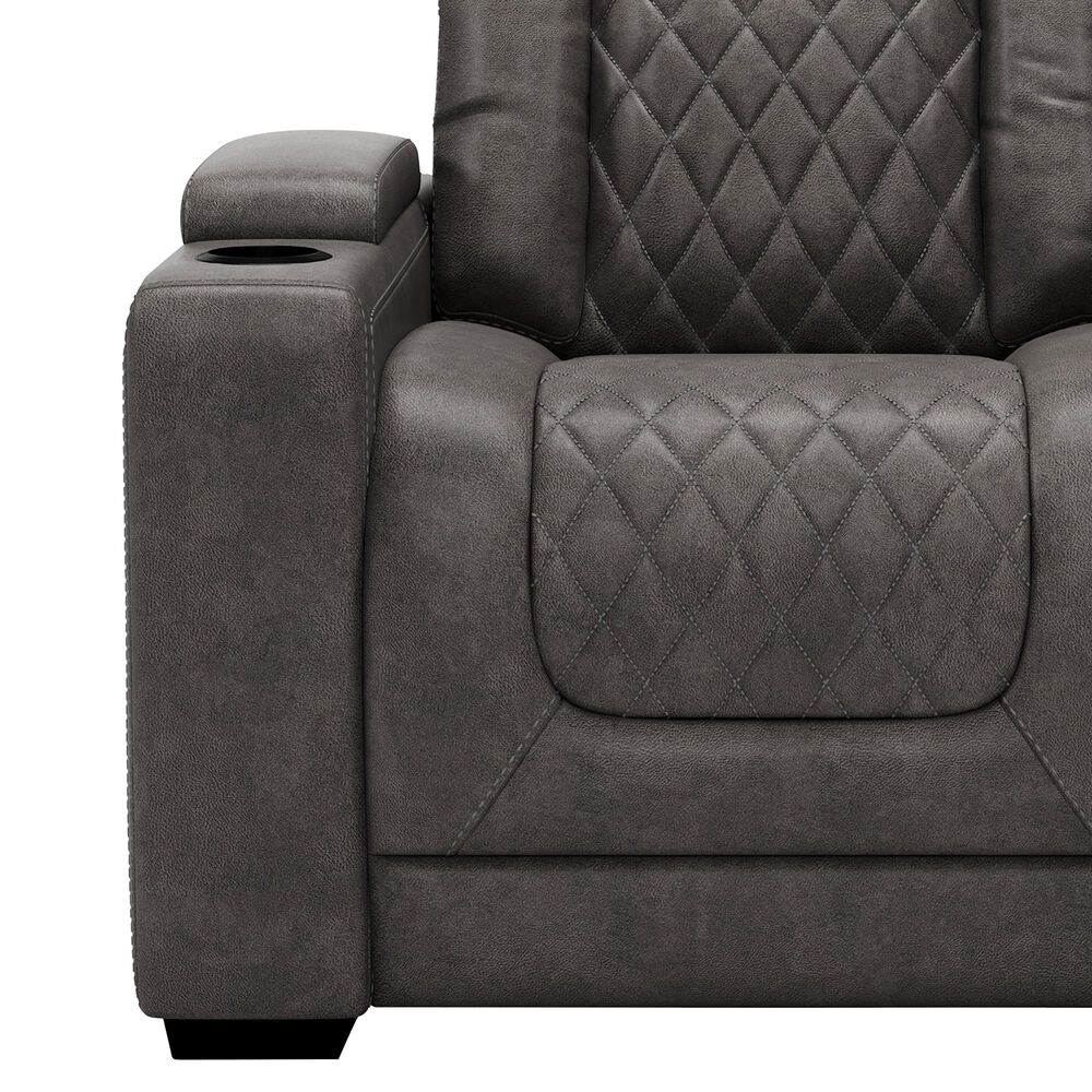 Signature Design by Ashley HyllMont Power Recliner with Power Headrest in Gray, , large