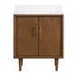 37B Mertola 30" Single Bathroom Vanity Cabinet in Dark Maplewood with White Composite Stone Top and Backsplash, , large