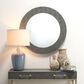 Splendor Living Kain Console Table in Grey and Brushed Champagne, , large