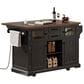 HOMLUX 54.9" Kitchen Island with Drop Leaf in Black and Brown, , large