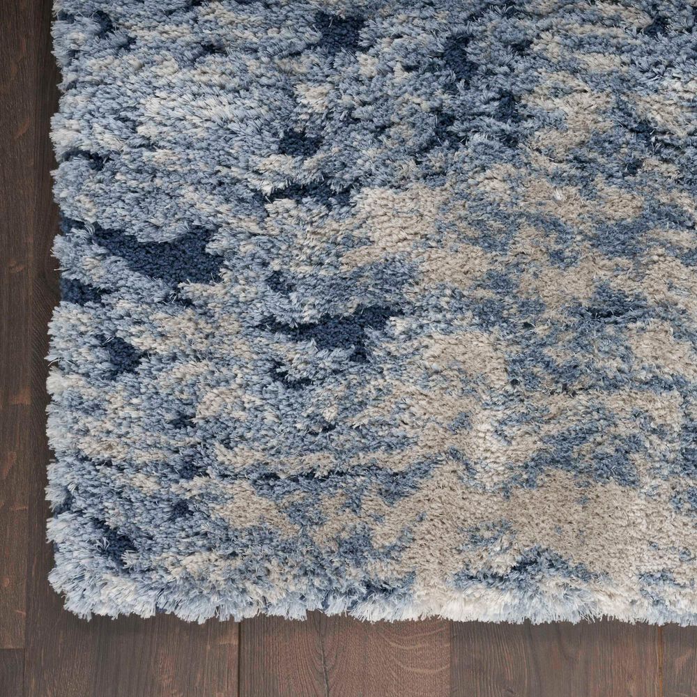 Nourison Dreamy Shag Abstract 4&#39; x 6&#39; Light Blue Area Rug, , large