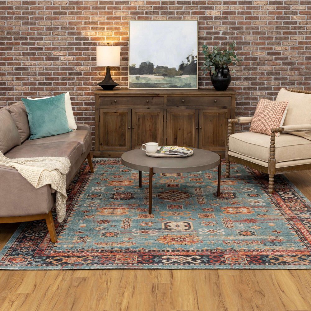 Karastan Zula Mombasa 8&#39; x 10&#39; Aquamarine Area Rug, , large