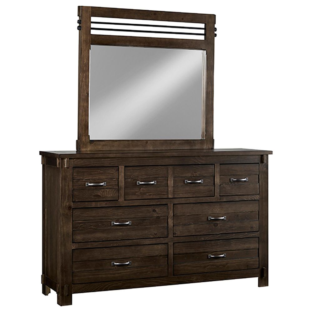 Tiddal Home Thackery 8 Drawer Dresser and Mirror in Molasses, , large
