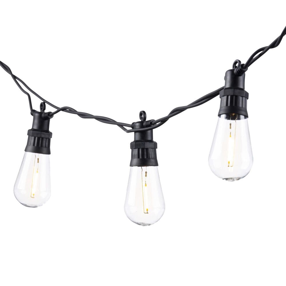 The Gerson Company 14.75" Electric Patio String Lights with Warm White LED Bulbs in Black, , large