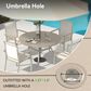Hearth and Haven Outdoor 53" Round Dining Table with Umbrella Hole in Sandstone - Table Only, , large