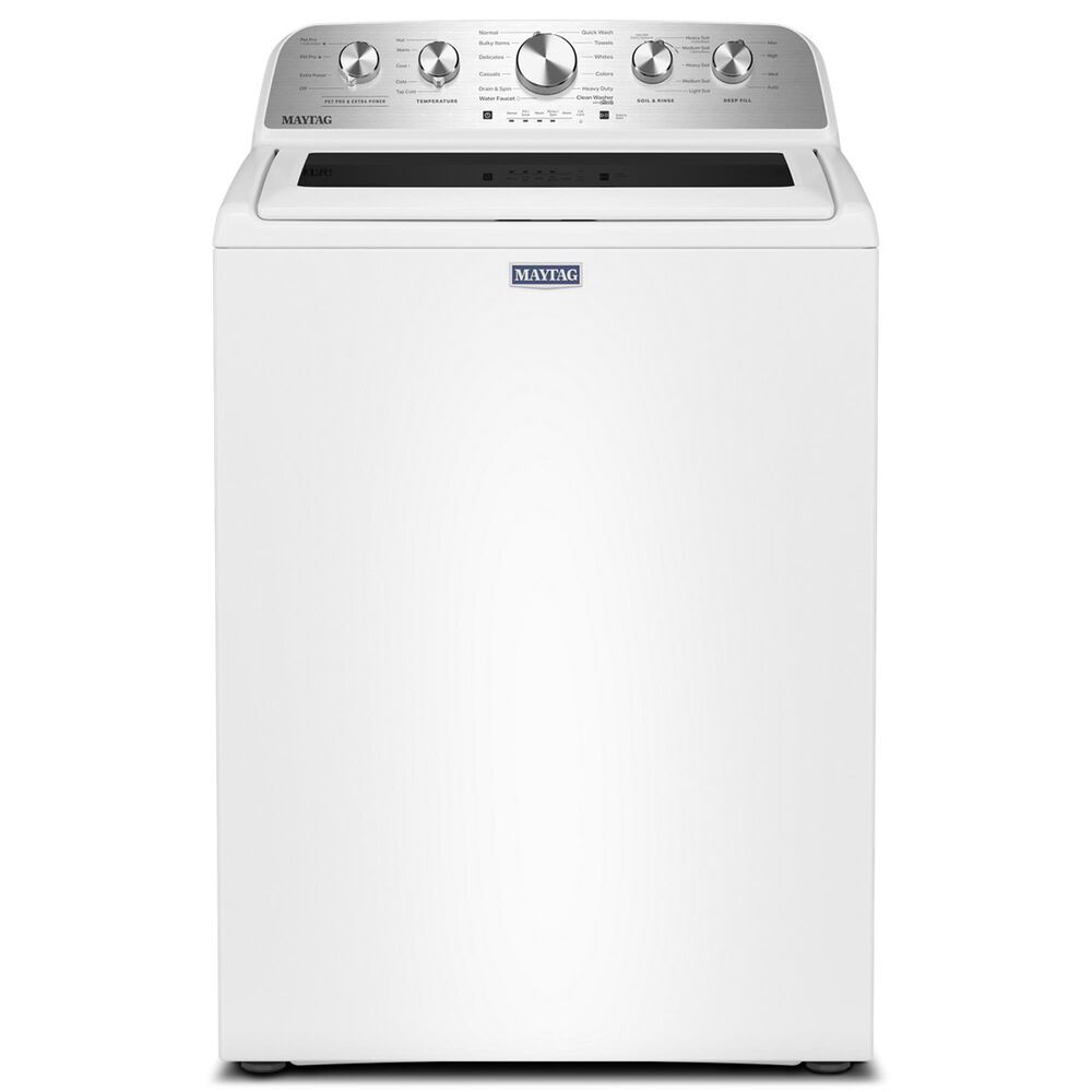 Maytag 4.8 Cu. Ft. Pet Pro Top Load Washer and 7.0 Cu. Ft. Electric Dryer Laundry Pair in White, , large