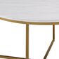 Walker Edison Alissa Coffee Table in Faux Marble and Gold, , large