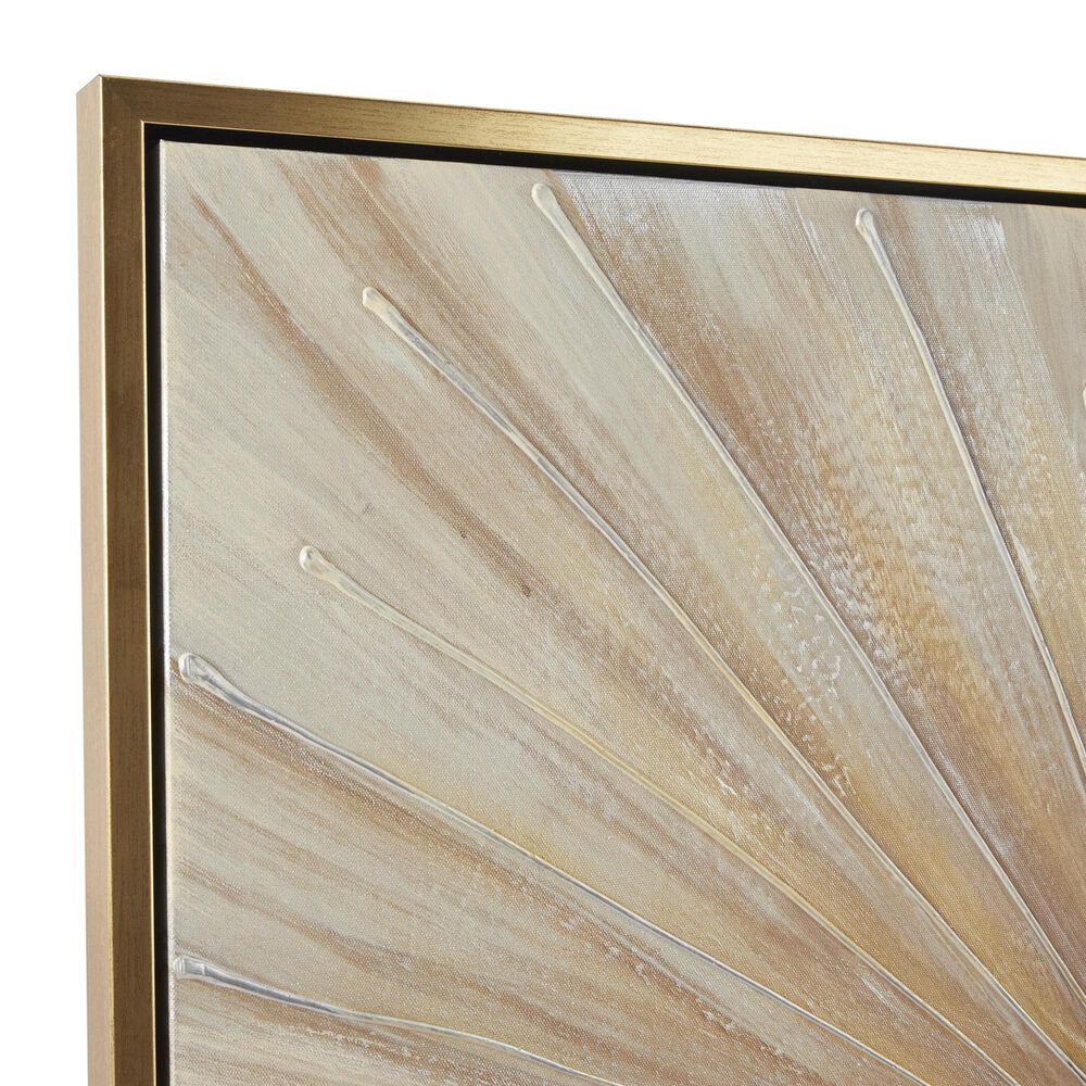 Maple and Jade 39&quot; x 39&quot; Framed Wall Art in Brown, Gold and White, , large