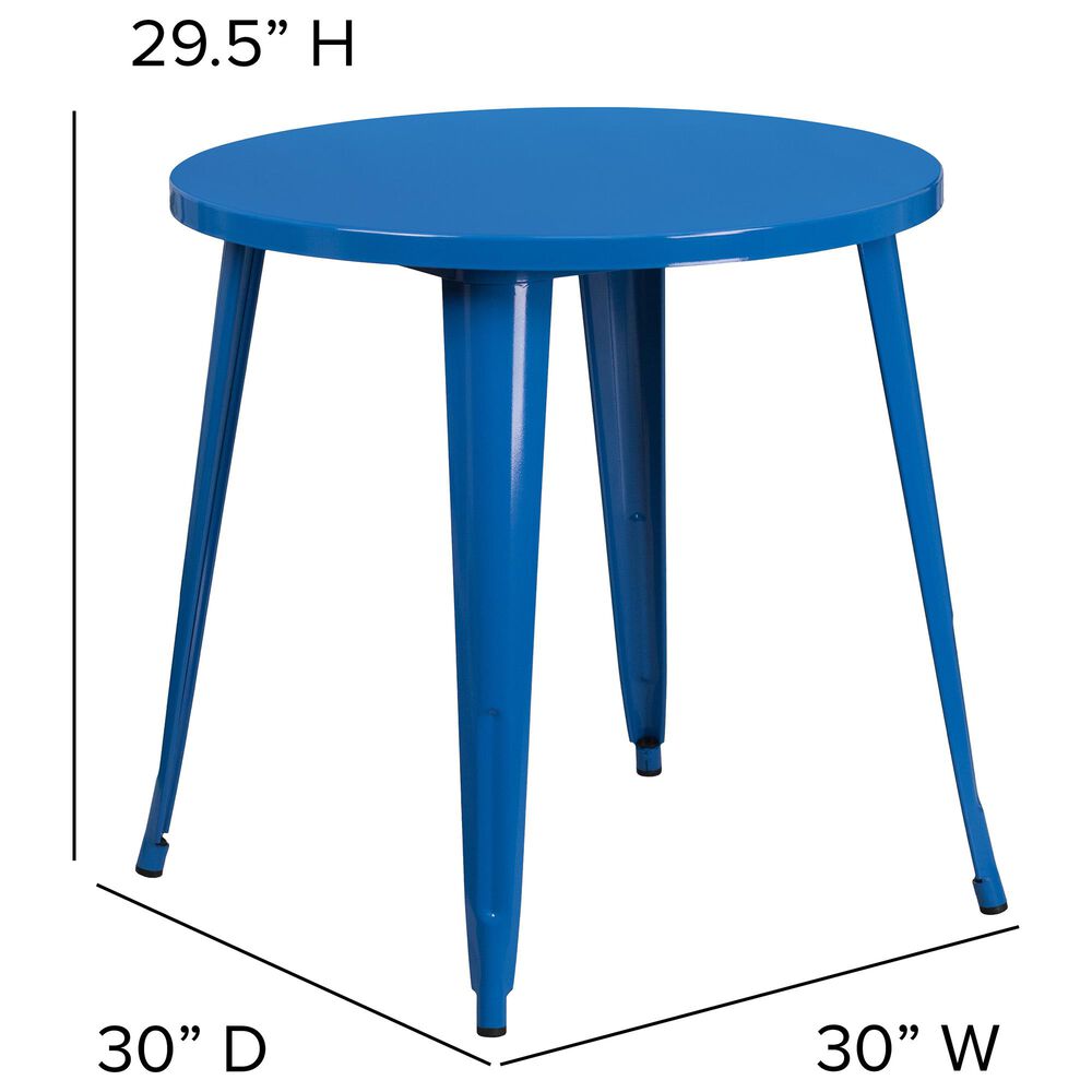 Flash Furniture 30&quot; Round Table in Blue, , large