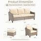 HOMLUX 5-Piece Outdoor Wicker Patio Furniture Set in Beige, , large