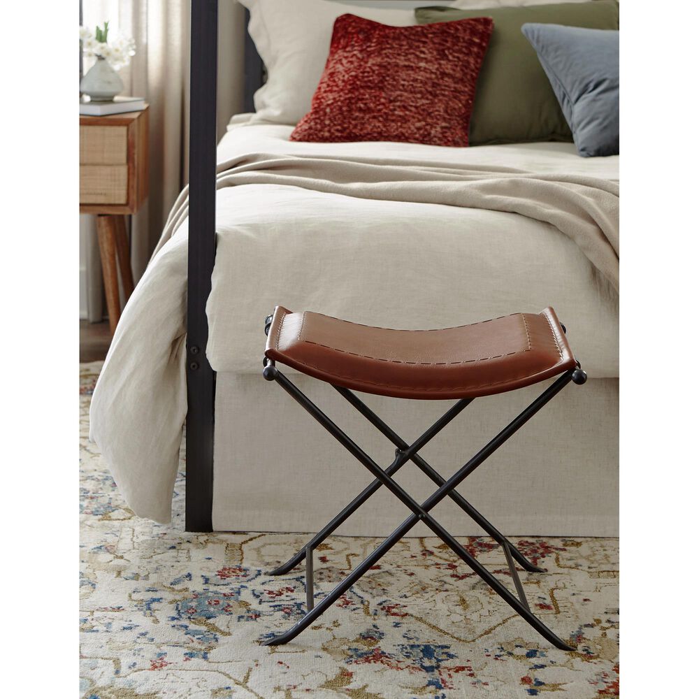 Martin Svensson Home Silla Bench with Cinnamon Brown Cushion in Black, , large