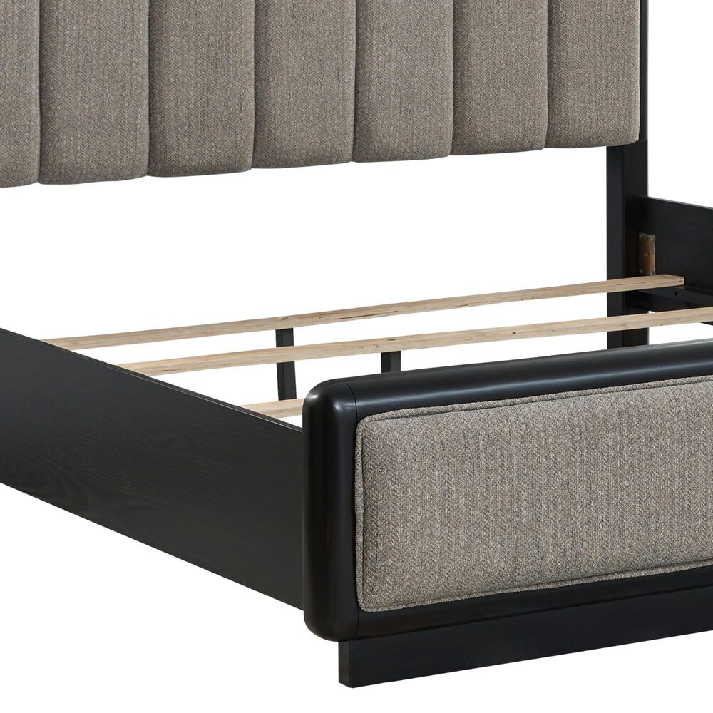 Millenium Rowanbeck King Upholstered Panel Bed in Black Finish, , large