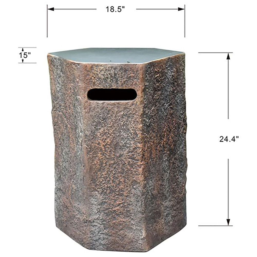 Elementi Fire Columbia Hexagon Tank Cover in Brown, , large