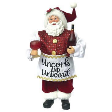 Santa"s Workshop 12" Uncork and Unwind Santa Claus in Red, , large