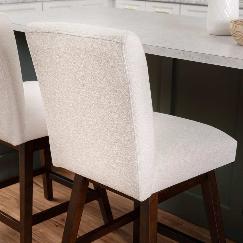 Linon Home Decor Cyrus Swivel Counter Stool in Brown (Set of 2), , large