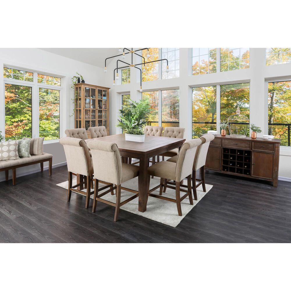 Furniture of America Zimmerman Counter Chair in Rustic Oak &#40;Set of 2&#41;, , large