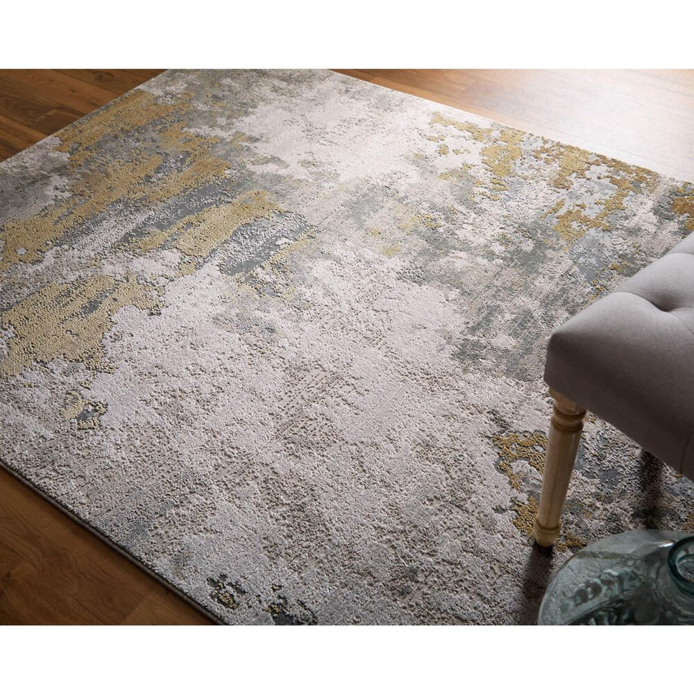 Feizy Waldor Gold and Birch 2&#39;10&quot; x 7&#39;10&quot; Runner, , large