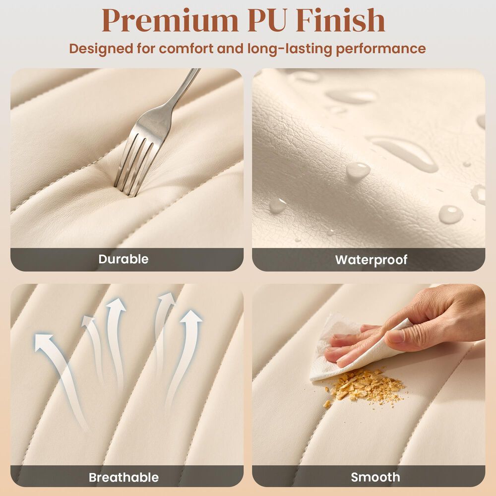 HOMLUX Ergonomic Swivel Office Chair with Vertical Channel-Tufted Cushion in White, , large