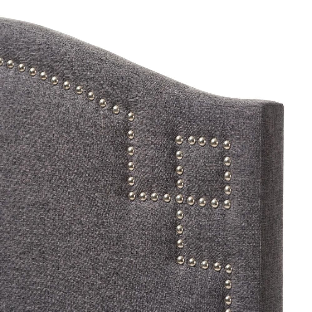 Baxton Studio Aubrey Twin Upholstered Panel Headboard in Dark Grey, , large