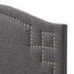 Baxton Studio Aubrey Twin Upholstered Panel Headboard in Dark Grey, , large