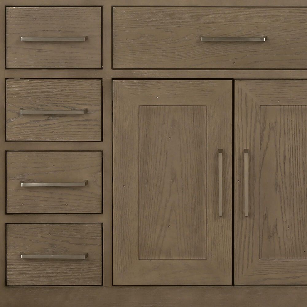 Lexora Home Abbey 48&quot; Single Bathroom Vanity in Grey Oak with 2 cm White Quartz Top and Rectangular Sink, , large