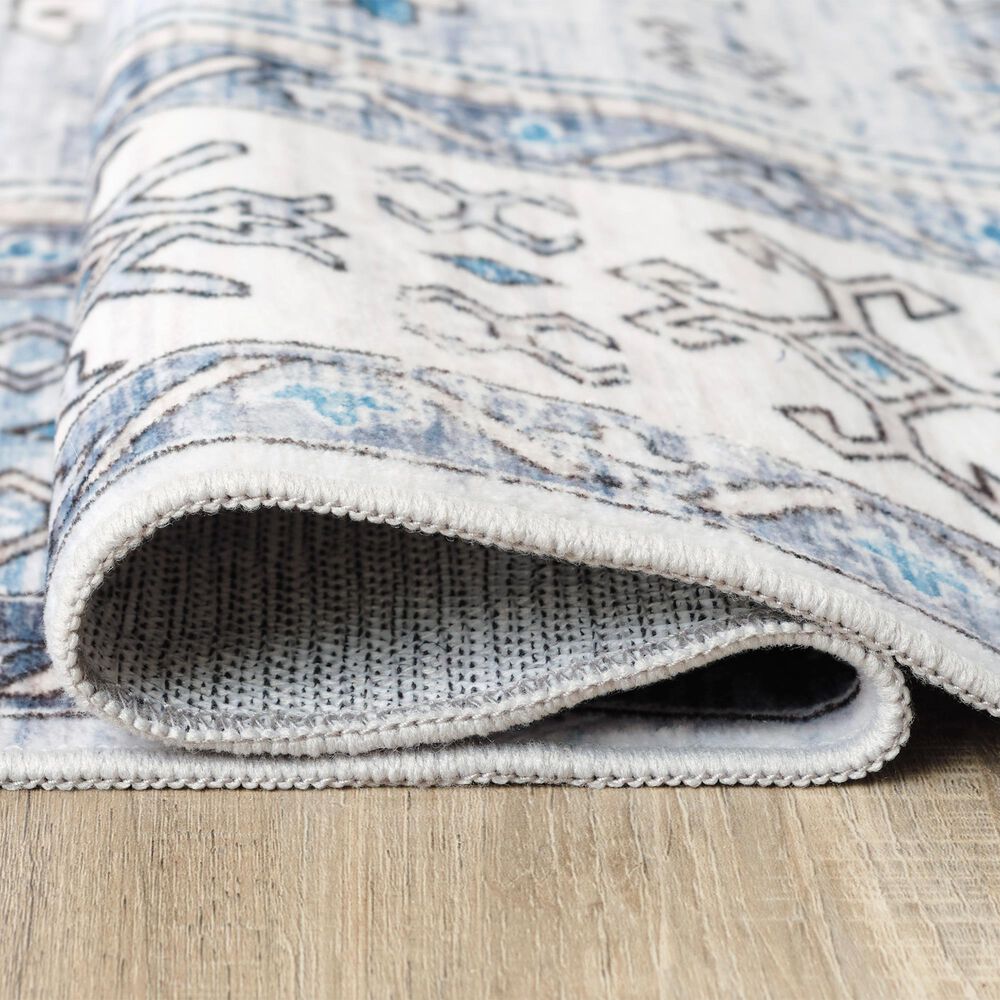 Ashley Hebruns 5&#39; x 7&#39; Cream, Blue and Beige Area Rug, , large