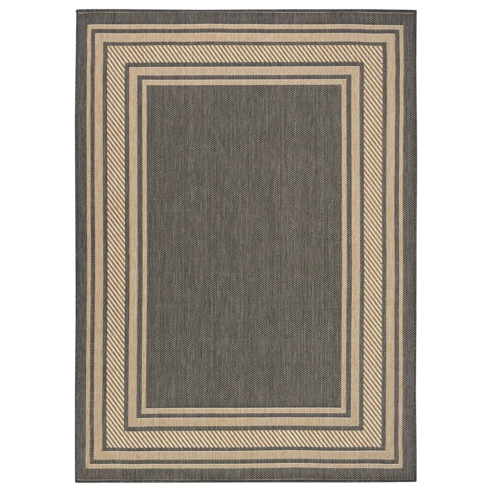 Nourison Horizon HOZ03 Charcoal 5" x 7" Indoor/Outdoor Area Rug, , large