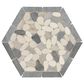 Dal-Tile Pebble Oasis Harbor 12" x 10" Framed Hexagon Natural Stone Mosaic Sheet, , large