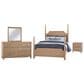 Viceray Collections Tide and Timber 4 Piece Full Poster Bedroom Set in Clear Oak, , large