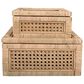 Creative Coop 2-Piece Woven Wood and Rattan Display Boxe with Glass Lid Set in Natural, , large