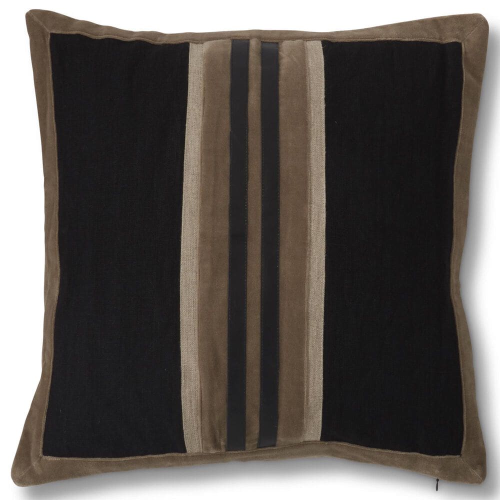 K & K Interiors 20" Square Throw Pillow in Black, , large