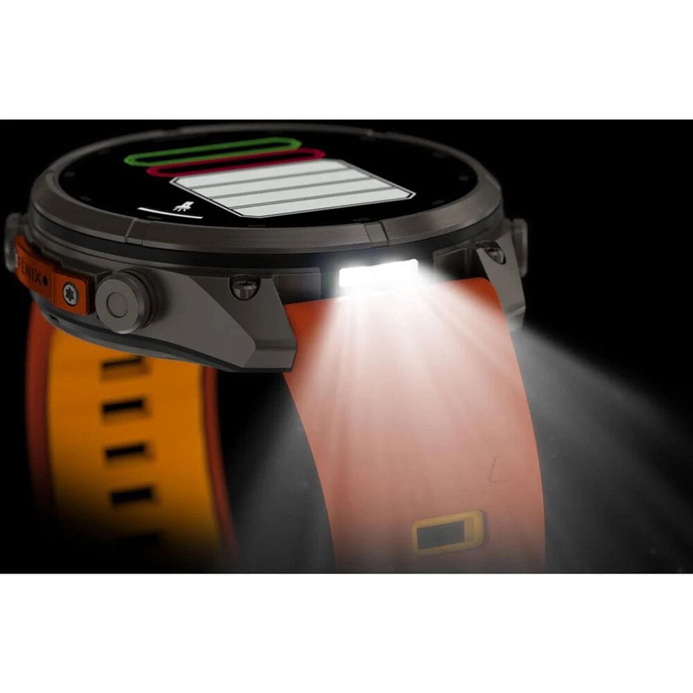 Garmin fenix 9 Pro Smartwatch 47mm Titanium with Autumn Orange and Spark Orange Silicone Band, , large