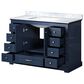 Lexora Home Dukes 48" Single Bathroom Vanity in Navy Blue with 2 cm White Carrara Marble Top and Rectangular Sink, , large