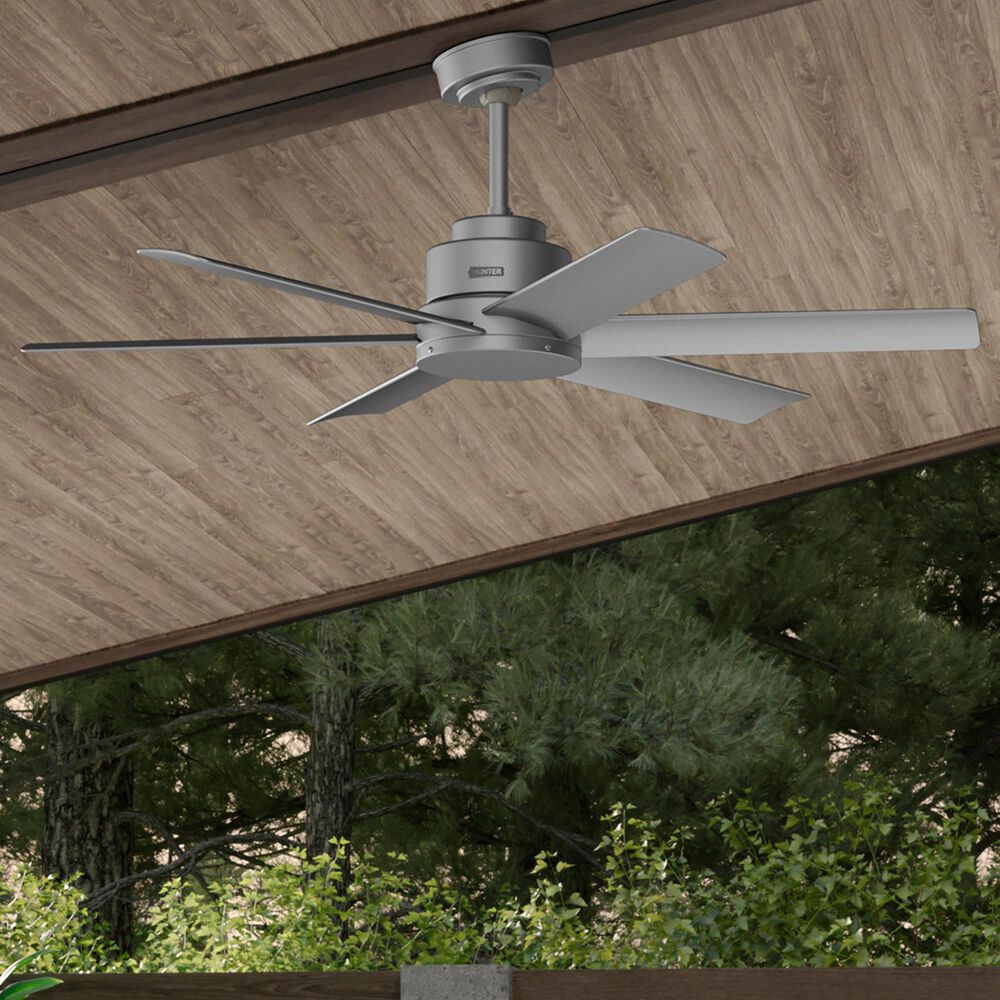 Hunter Kennicott 52&quot; Outdoor Ceiling Fan in Matte Silver, , large