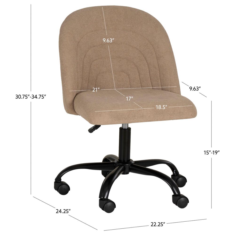 Linon Home Decor Skyla Swivel Office Chair in Beige, , large