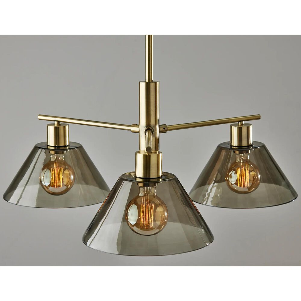 Adesso Zoe 3-Light Chandelier in Antique Brass, , large